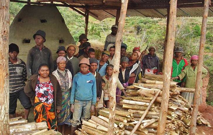 A domed charcoal kiln for making bamboo charcoal used by communities around Ankarafantsika